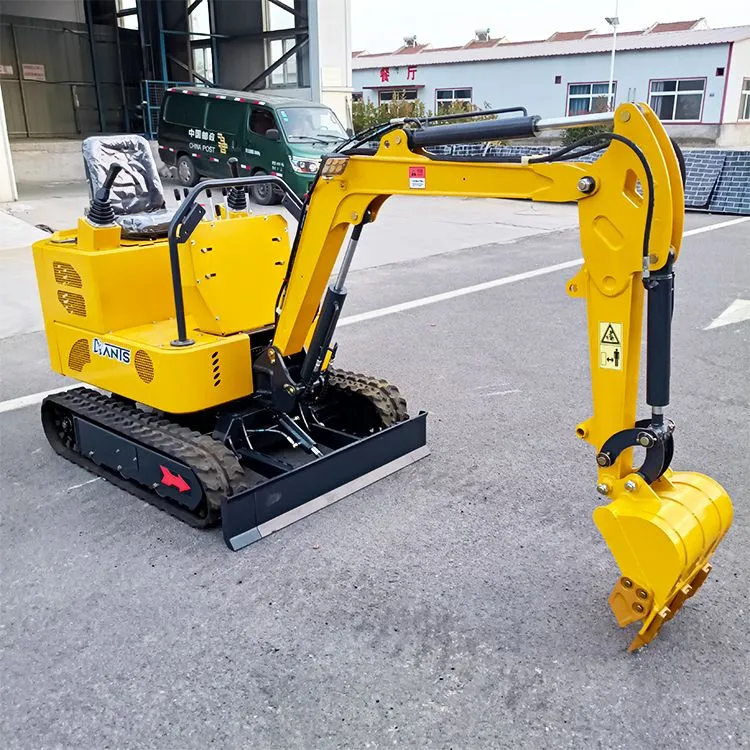 Mini rýpadlo s gumeným pásom na domáce použitie